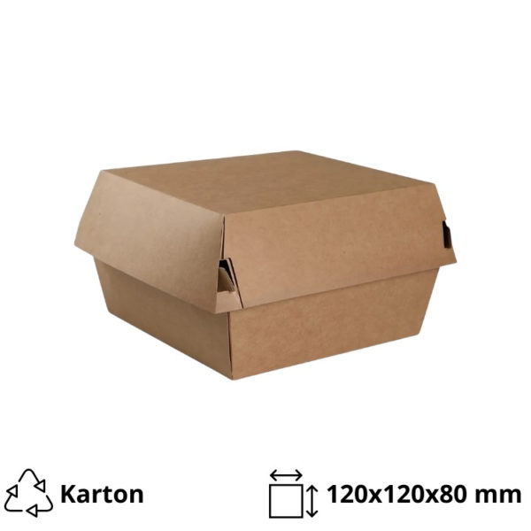 Kutija za hamburger 120x120x80 mm kraft/kraft 100 kom
