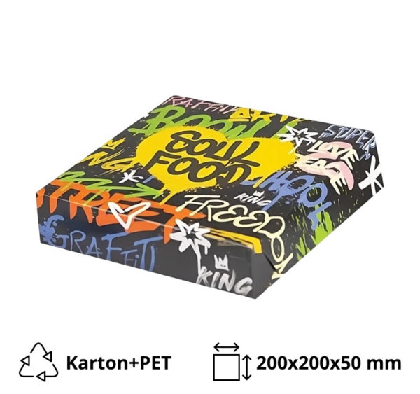 Papirnata posuda Soul Food 200x200x50 mm (unutarnja metalizirana PET) [125 kom/pak]