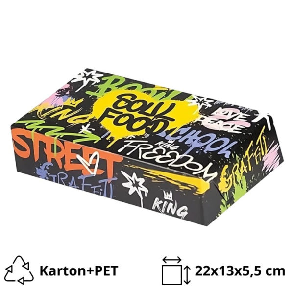 Papirnata posuda Club Sandwich Boх 22х13х5,5cm (inner metalised Pet) Soul [145 kom/pak]