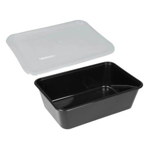 Posuda PP za poklopcem 1000 ml 170х115х75 mm crna, 50 kom (komplet)