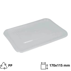 Posuda PP 750 ml 170х115х55 mm crna za poklopcem, 50 kom (komplet)