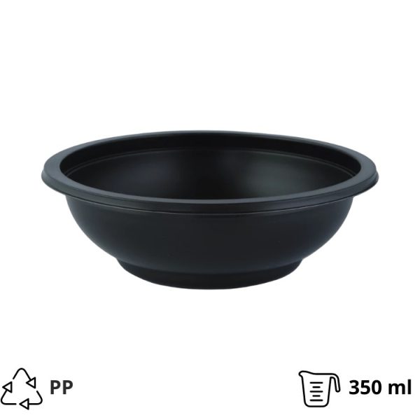 Posuda PP 350 ml d=145 mm h=50 mm crna, bez poklopca [50 kom/pak]