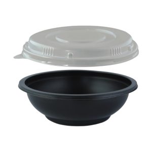 Posuda za juhu za poklopcem PP 350 ml d=145 mm h=50 mm, crna, 50 kom (komplet)