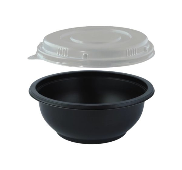 Posuda za juhu za poklopcem PP 500 ml d=145 mm h=60 mm, crna. 50 kom (komplet)