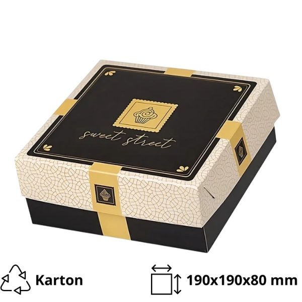 Kutija s poklopcem za desert 19x19x8 cm Sweet Street [15 kom/pak]