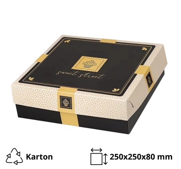Kutija s poklopcem za desert 25x25x8 cm Sweet Street [3 kom/pak]