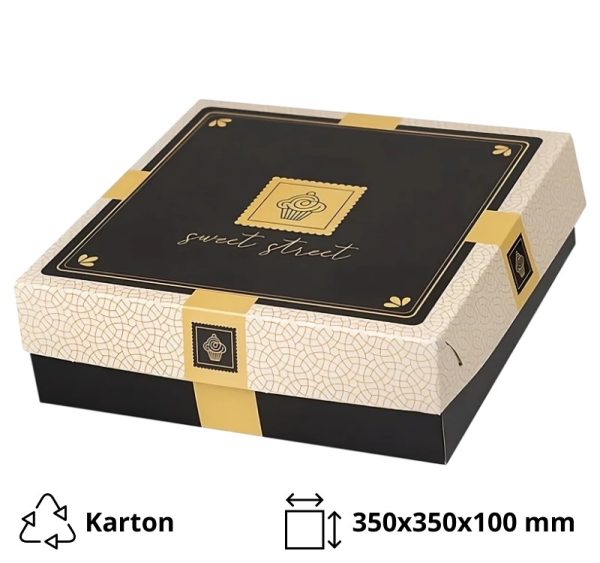 Kutija s poklopcem za desert 35x35x10 cm Sweet Street [11 kom/pak]
