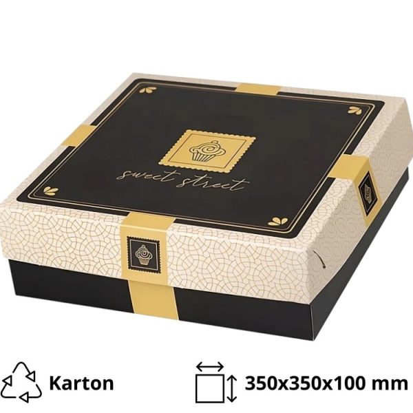 Kutija s poklopcem za desert 35x35x10 cm Sweet Street [11 kom/pak]