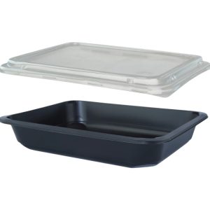 Posuda PP za poklopcem 227х178х40 mm, crna, 50 kom (komplet)