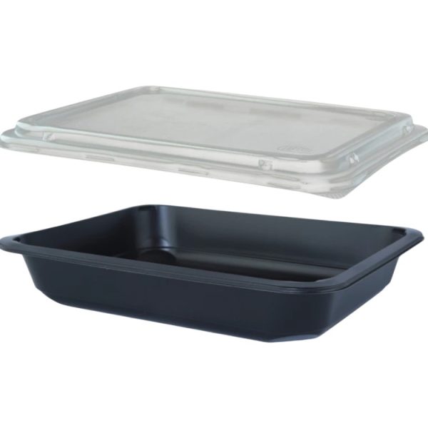 Posuda PP za poklopcem 227х178х40 mm, crna, 50 kom (komplet)