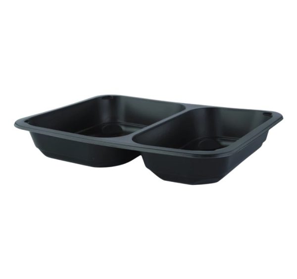 Posuda PP 227х178х40 mm 2 odjeljka crna [50 kom/pak]