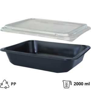 Posuda za poklopcem PP 227х178х50mm, crna, 50 kom (komplet)