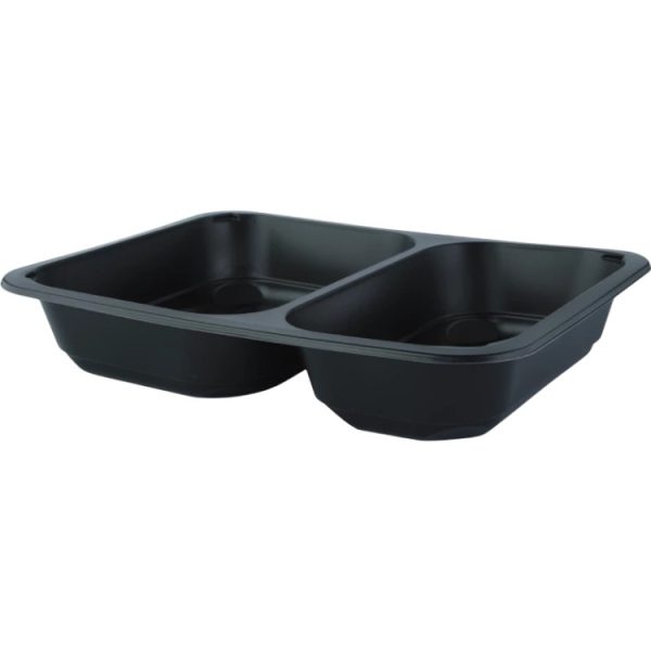 Posuda PP 2000 ml 227х178х50 mm 2 odjeljka crna, bez poklopca [50 kom/pak]