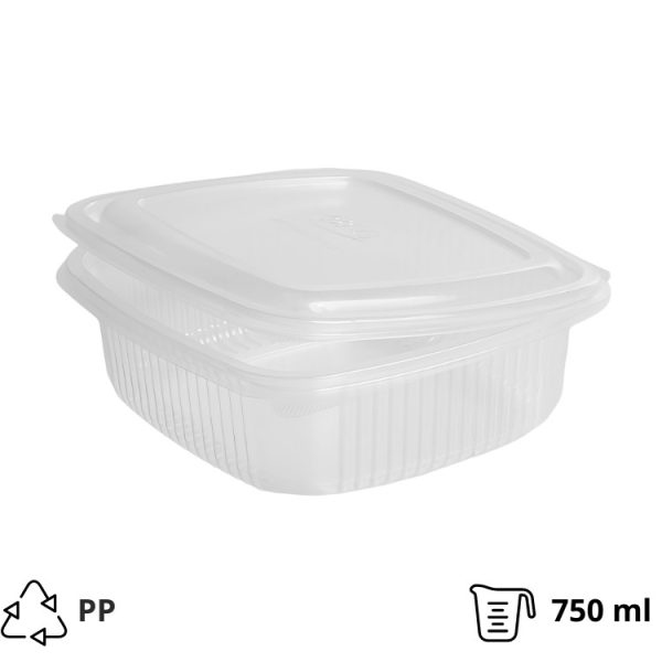 Posuda za poklopcem PP 750 ml 170х163х55 mm prozirna [50 kom/pak]