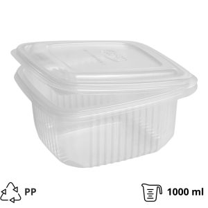 Posuda za poklopcem РР 1000ml 170х163x70mm prozirna [50 kom/pak]