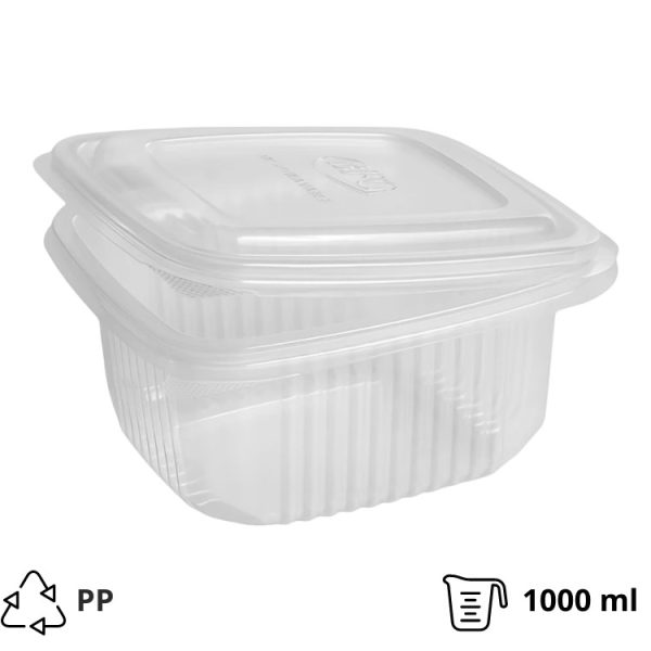 Posuda za poklopcem РР 1000ml 170х163x70mm prozirna [50 kom/pak]