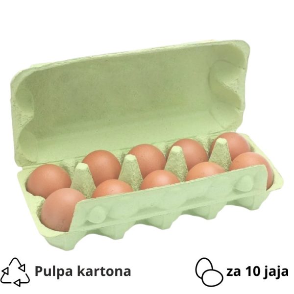Kutija za 10 jaja pulpa kartona, zelen [140 kom/pak]