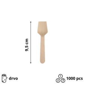 Žlica-mini 9.5 cm leseni 1000 kom