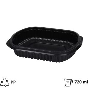 Posuda PP 210x180x40 mm ,720 ml crna [150 kom/pak]