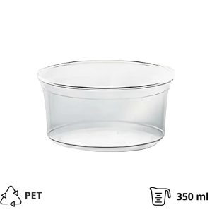 Posuda PET 350ml DELI d=117mm, h=55mm prozorna, bez poklopca [50 kom/pak]