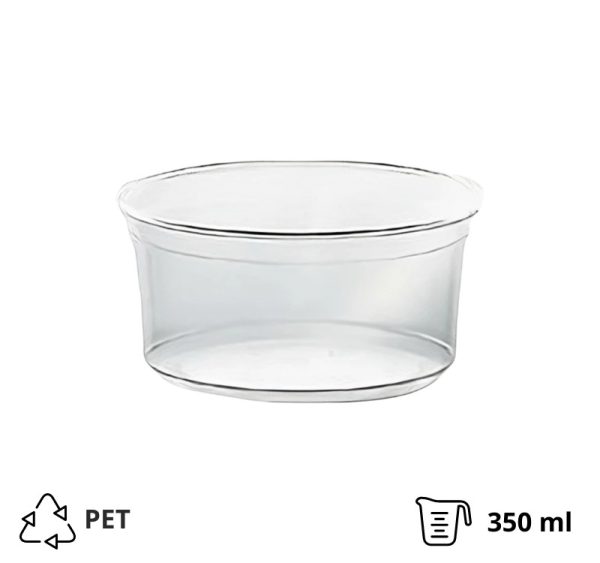 Posuda PET 350ml DELI d=117mm, h=55mm prozorna, bez poklopca [50 kom/pak]