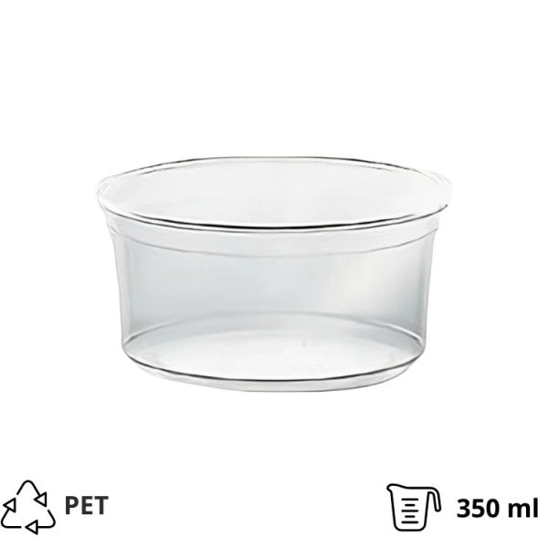 Posuda PET 350ml DELI d=117mm, h=55mm prozorna, bez poklopca [50 kom/pak]