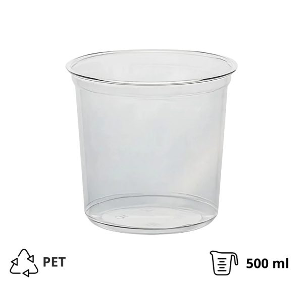 Posuda PET 500ml DELI d=117mm, h=75mm prozorna, bez poklopca [50 kom/pak]