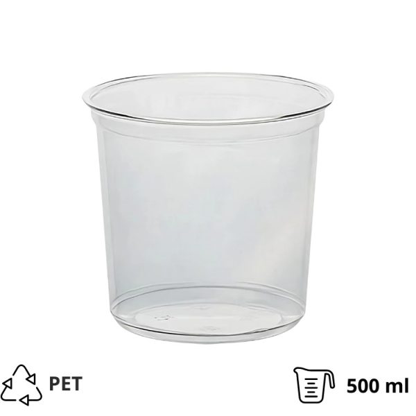 Posuda PET 500ml DELI d=117mm, h=75mm prozorna, bez poklopca [50 kom/pak]