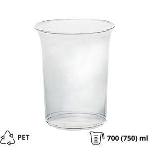 Posuda 700 (750) ml DELI d=117mm, h=108mm prozorna, bez poklopca [50 kom/pak]