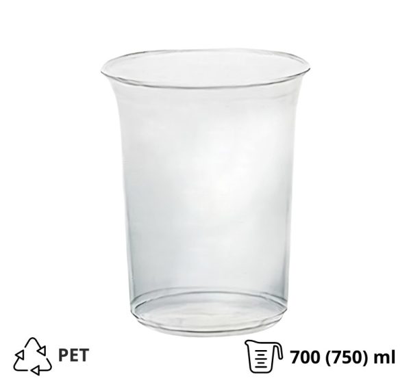 Posuda 700 (750) ml DELI d=117mm, h=108mm prozorna, bez poklopca [50 kom/pak]