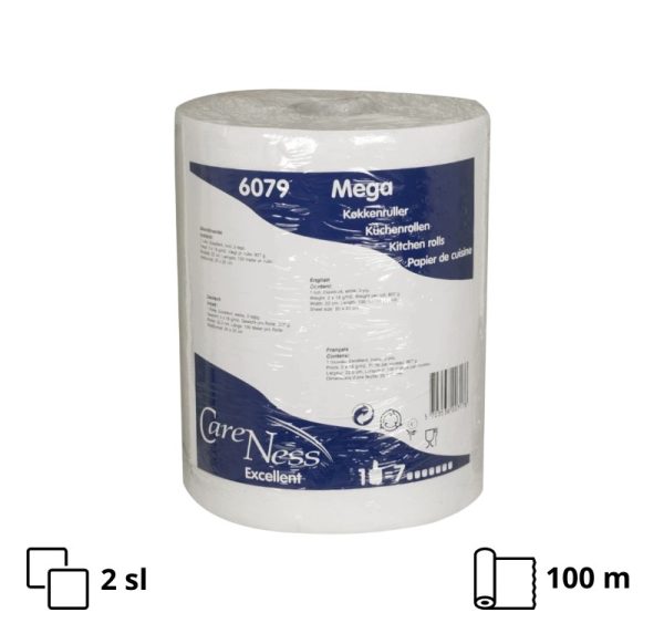 Papirnati ručnici u roli 2 sl 100 m Multi brisače Premium, bijeli