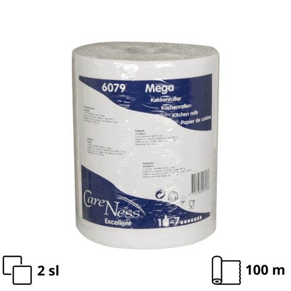 Papirnati ručnici u roli 2 sl 100 m Multi brisače Premium, bijeli