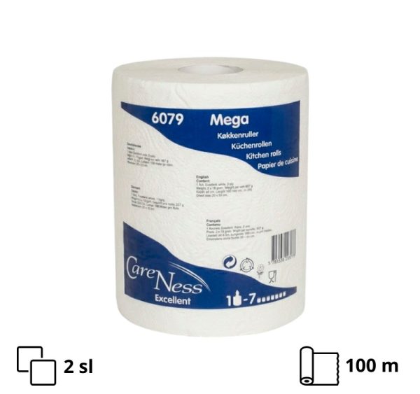 Papirnati ručnici u roli 2 sl 100 m Multi brisače Premium, bijeli