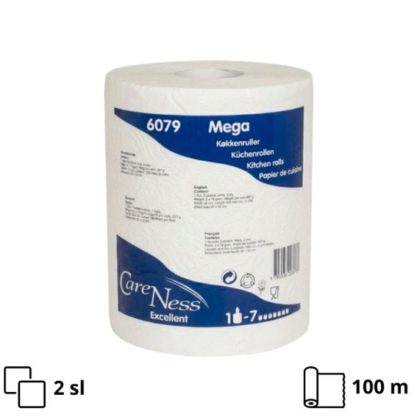 Papirnati ručnici u roli 2 sl 100 m Multi brisače Premium, bijeli