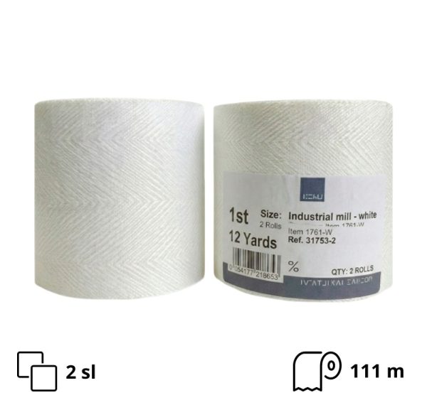 Papirnati ručnici 2 sl 111 m 2 rol Industrijske brisače, bieli