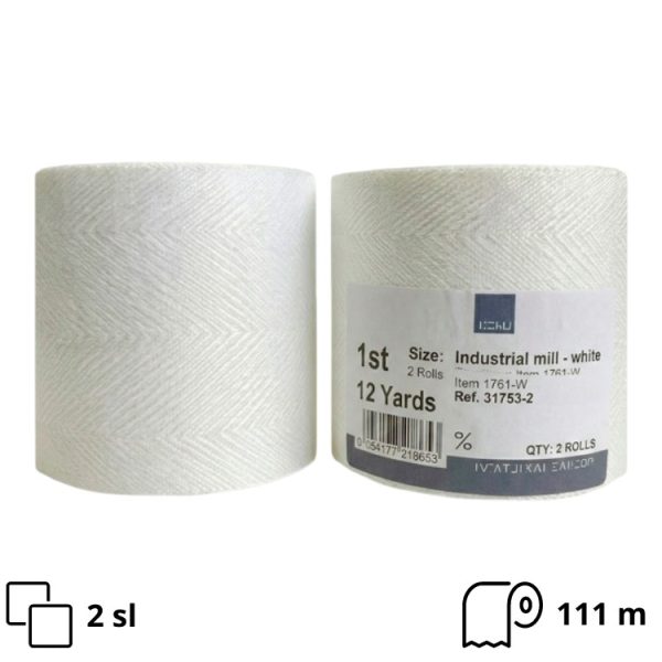 Papirnati ručnici 2 sl 111 m 2 rol Industrijske brisače, bieli
