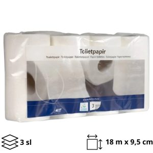 Toaletni papir 3 sl 8 rol, bijeli 160 l 8/1