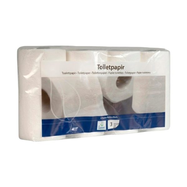 Toaletni papir 3 sl 8 rol, bijeli 160 l 8/1