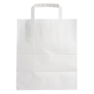 Papirnata vrećica sa ojačanom ravnom ručkom 260х170х290 mm bijela 250kos/pak (250 kom/pak)
