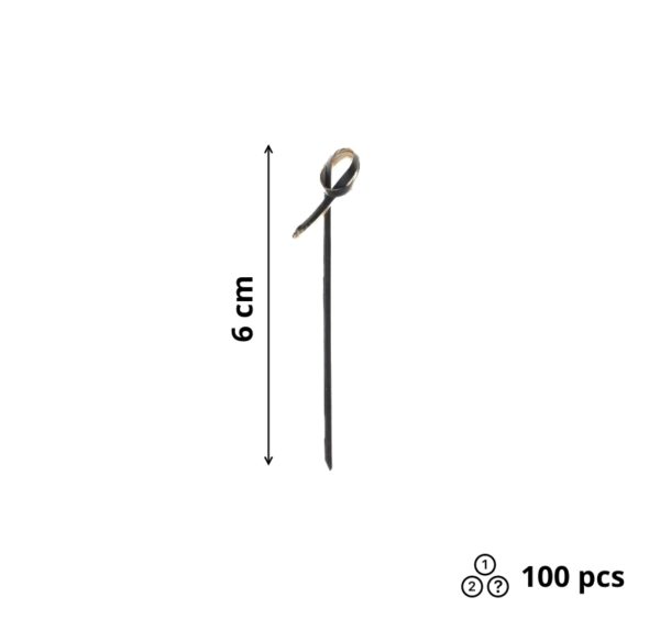 Pikalica od bambusa 6cm Čvor Crni 100 kom