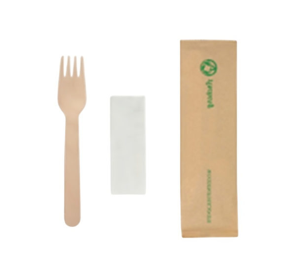 Komplet 2 drveni (vilica, servieta) 16cm 500 kom/pak