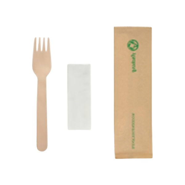 Komplet 2 drveni (vilica, servieta) 16cm 500 kom/pak