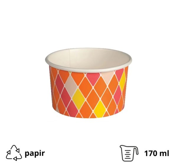 Papirnata skodelica 170 ml narančasta 50 kom
