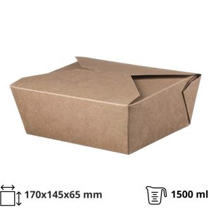 Papirnata posuda  Take Away 1500 ml 170x145x65 mm, kraft 50 kom