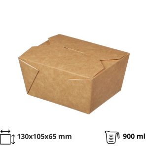 Papirnata posuda  Take Away 900 ml 130x105x65 mm, kraft 50 kom