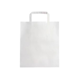 Papirnata vrećica sa ojačanom ravnom ručkom 260х170х290 mm bijela 250 kom