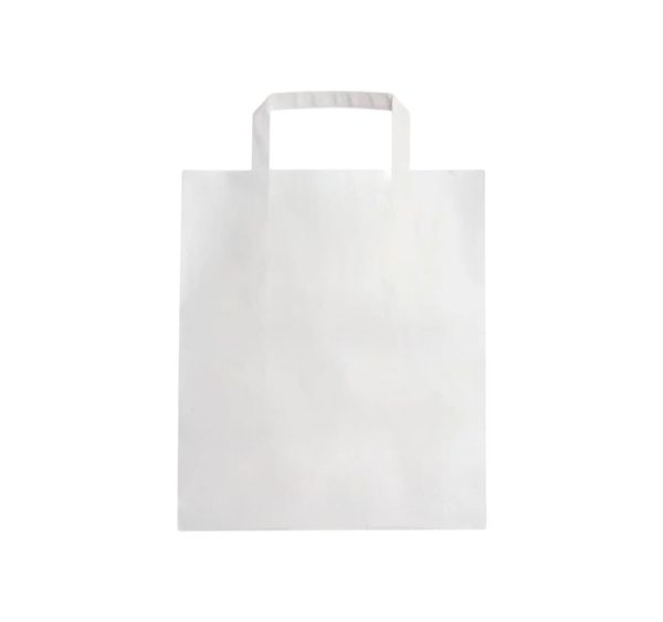 Papirnata vrećica sa ojačanom ravnom ručkom 260х170х290 mm bijela 250 kom