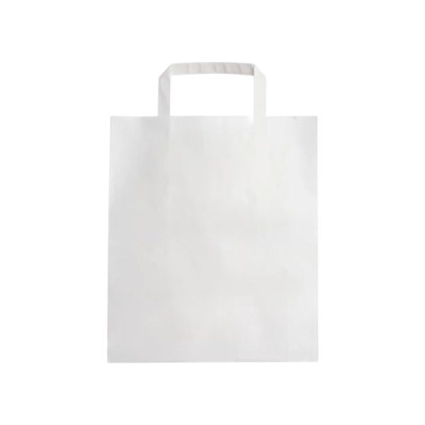 Papirnata vrećica sa ojačanom ravnom ručkom 260х170х290 mm bijela 250 kom