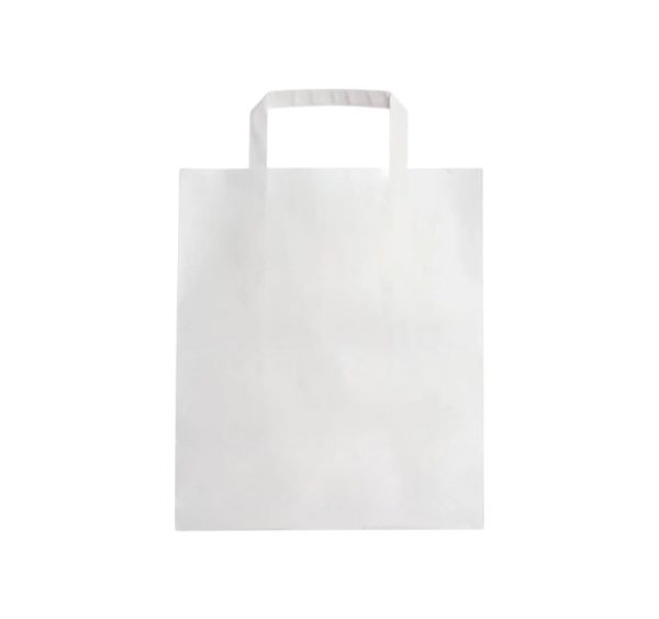 Papirnata vrećica sa ravnom ručkom 320х210х330 mm bijela 250 kom