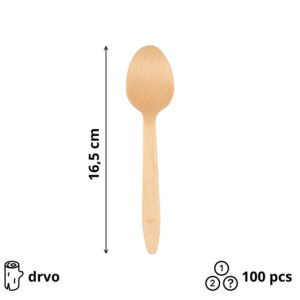 Drvena žlica 165 mm 100 kom